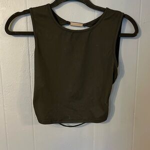 Black open back shirt